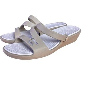 Crocs Patricia 1.5” Wedge Sandals in Beige – Sz W9